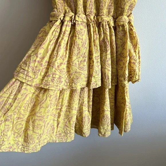 Cleobella Luna Smocked Mini Dress Camellia Yellow - Picture 10 of 14